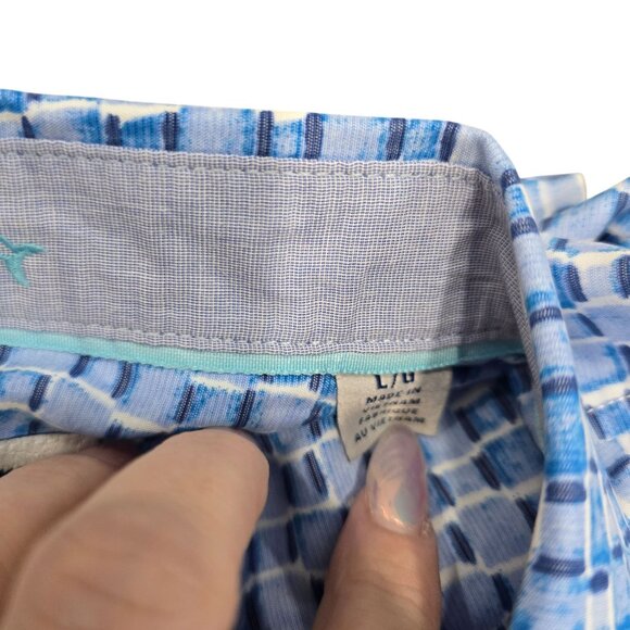 Tommy Bahama Coconut Point Fade Away Geo IslandZone Short Sleeve Button Up top L - Picture 5 of 6